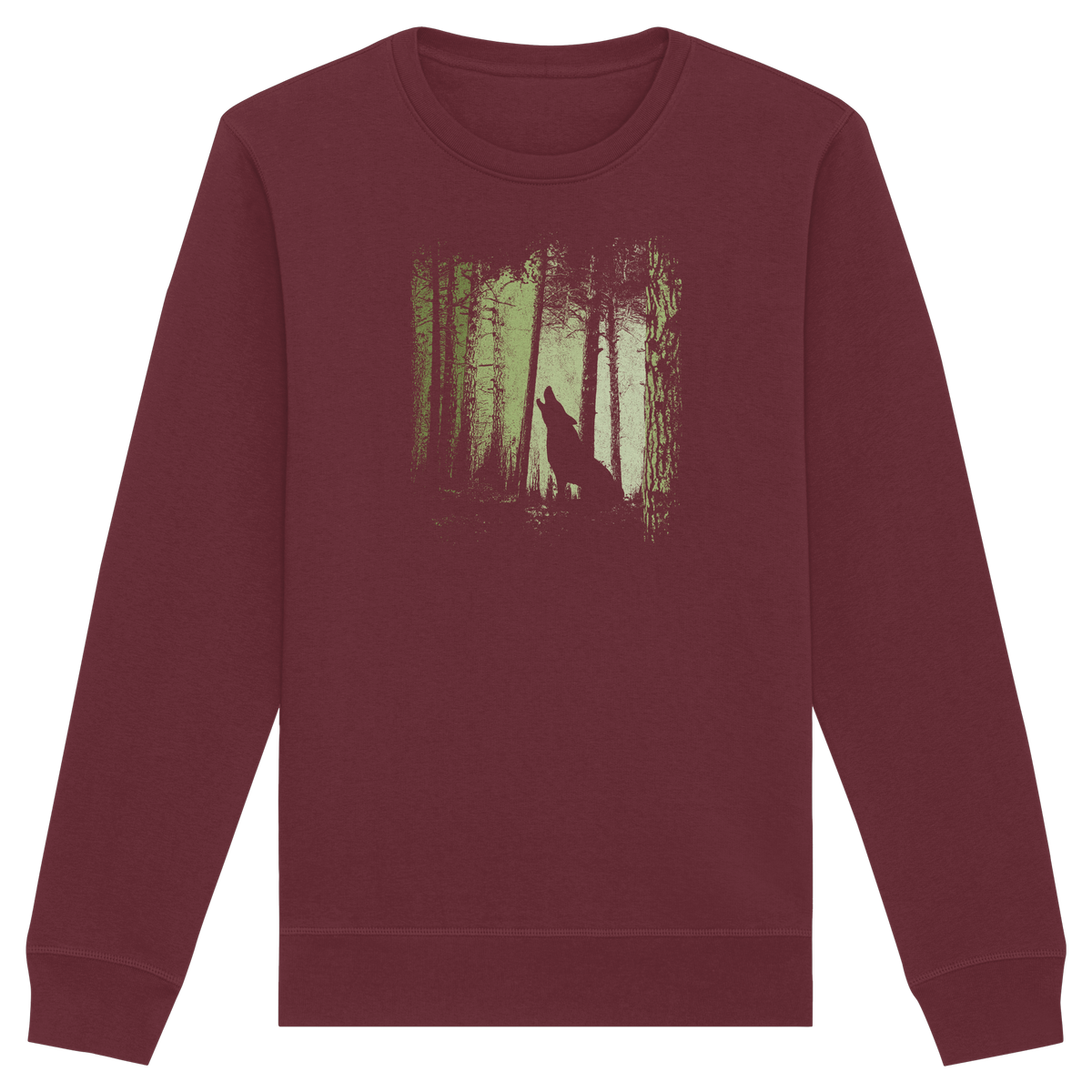 Einsamer Wolf im Zwielicht Wald  - Organic Basic Unisex Sweatshirt