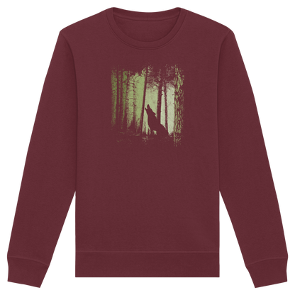 Einsamer Wolf im Zwielicht Wald  - Organic Basic Unisex Sweatshirt