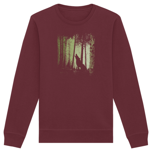 Einsamer Wolf im Zwielicht Wald  - Organic Basic Unisex Sweatshirt