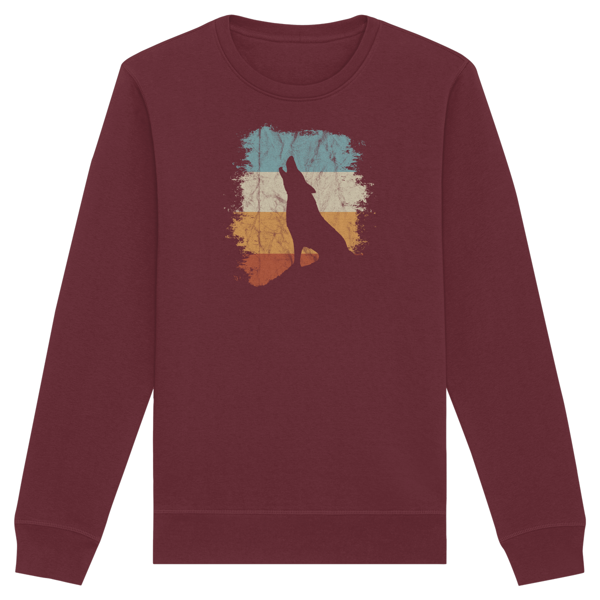 Retro Style lässig heulender Wolf  - Organic Basic Unisex Sweatshirt