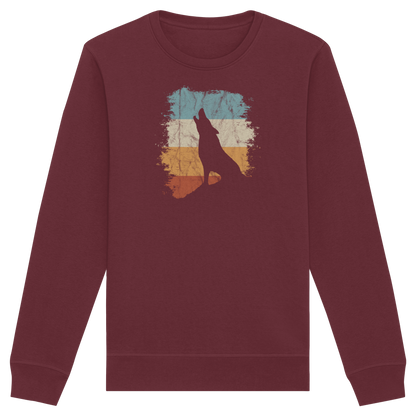 Retro Style lässig heulender Wolf  - Organic Basic Unisex Sweatshirt