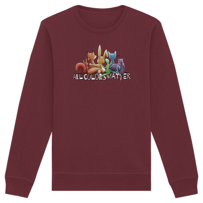 All Colors Matter! Regenbogen Tiere für Vielfalt - Organic Basic Unisex Sweatshirt