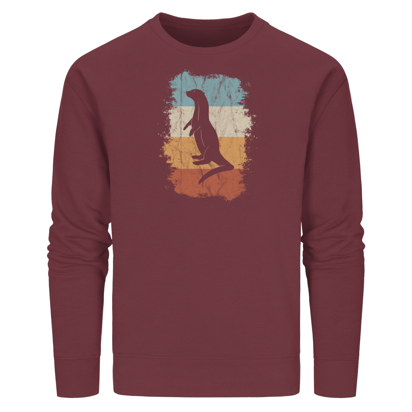Retro Otter Fischotter Silhouette - Organic Basic Unisex Sweatshirt