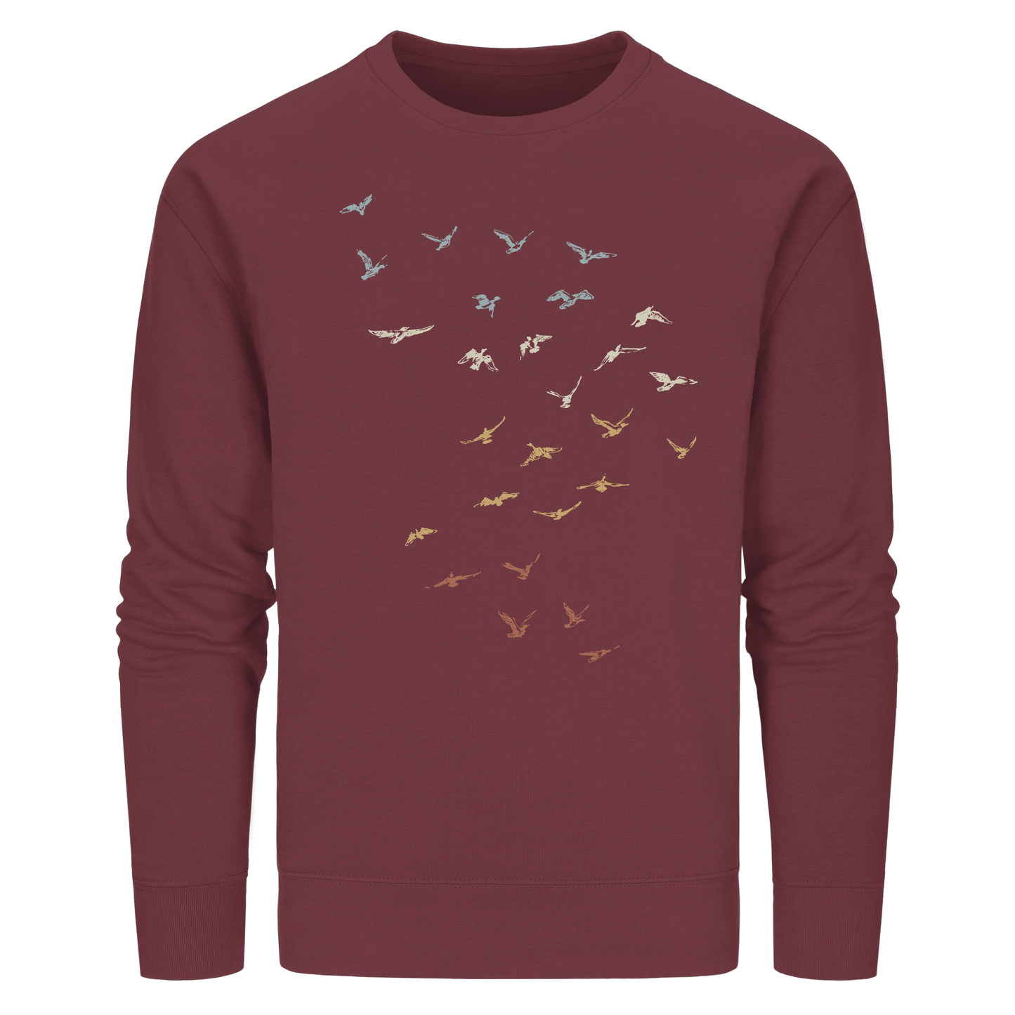 Retro Vogel Schwarm - Organic Basic Unisex Sweatshirt