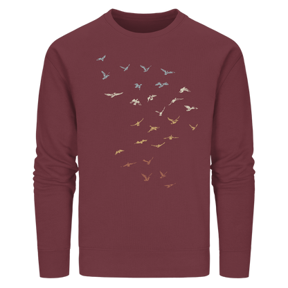 Retro Vogel Schwarm - Organic Basic Unisex Sweatshirt