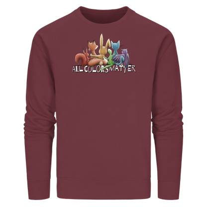 All Colors Matter! Regenbogen Tiere für Vielfalt - Organic Basic Unisex Sweatshirt