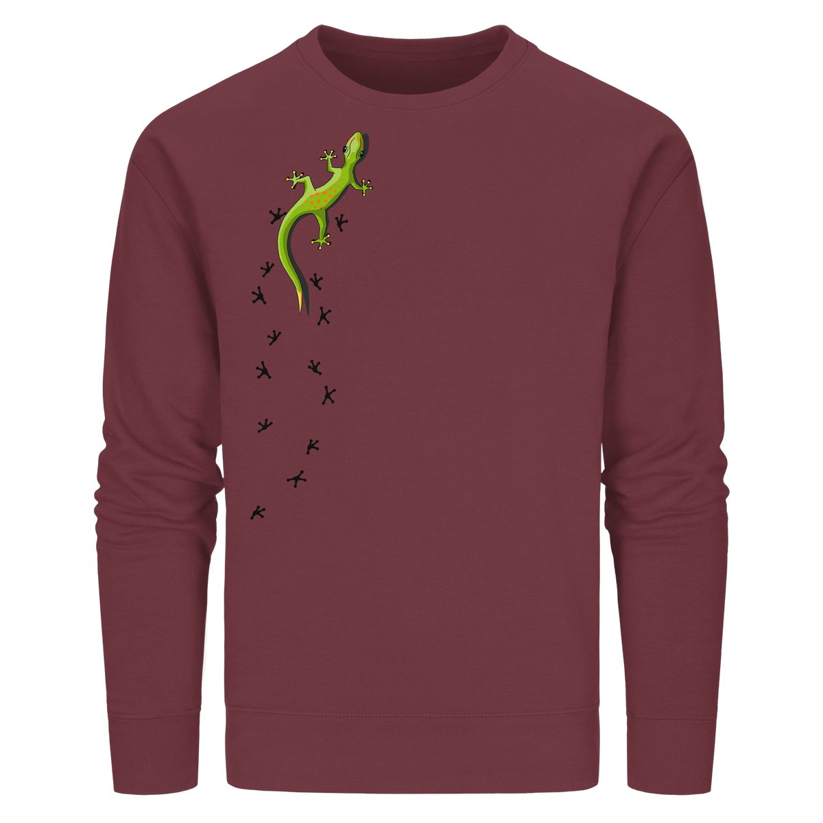 Kletternder Gecko mit Spuren - Organic Basic Unisex Sweatshirt