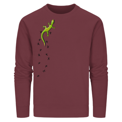Kletternder Gecko mit Spuren - Organic Basic Unisex Sweatshirt