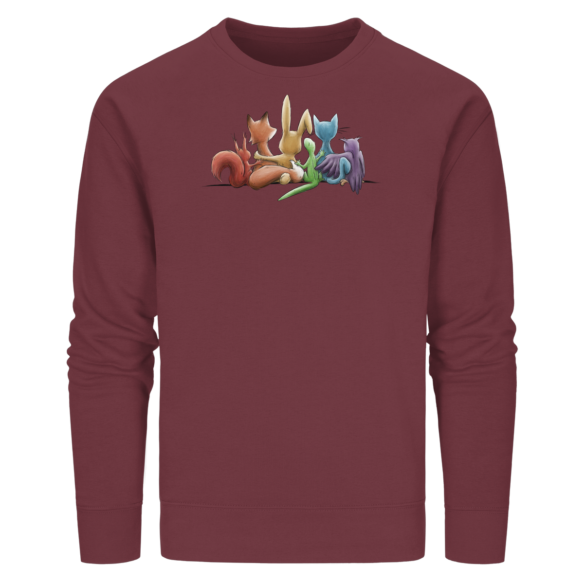 Regenbogen Tiere für Freundschaft, Toleranz und Vielfalt - Organic Basic Unisex Sweatshirt