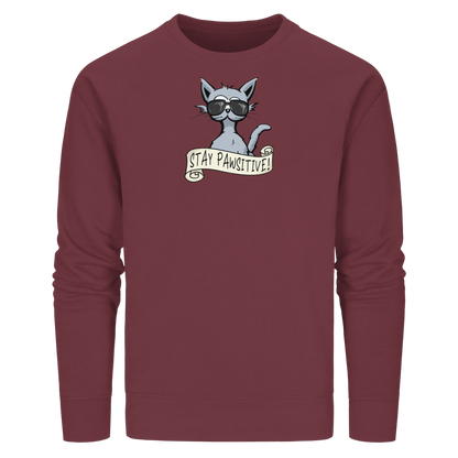 Stay Pawsitive Bleib lässig Hipster Katze - Organic Basic Unisex Sweatshirt