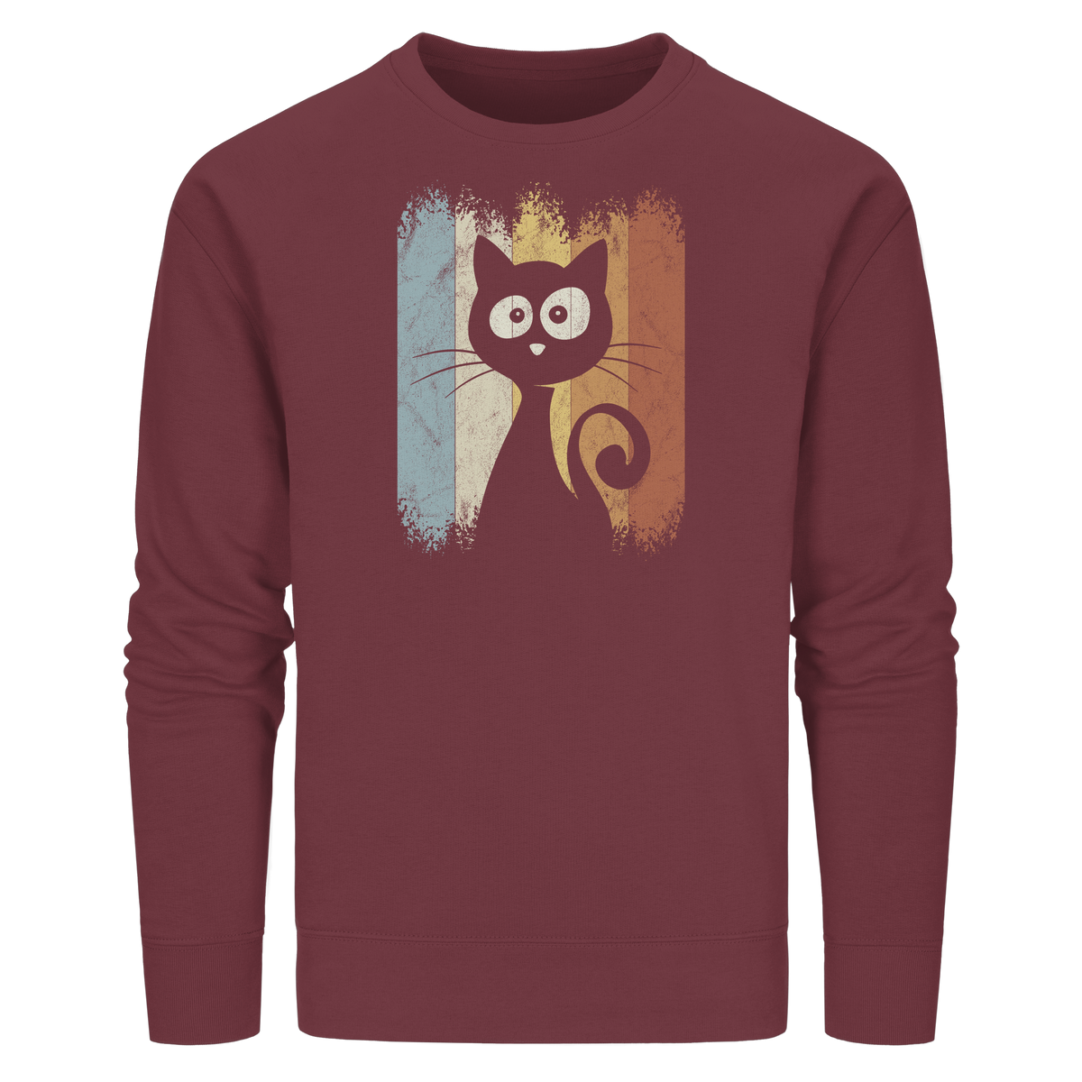 Retro Katze Silhouette - Organic Basic Unisex Sweatshirt