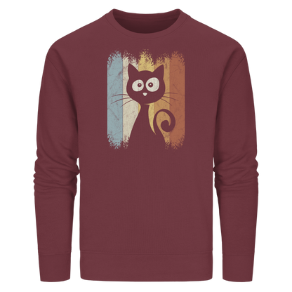Retro Katze Silhouette - Organic Basic Unisex Sweatshirt