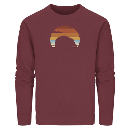 Retro Igel Silhouette im Sonnenuntergang - Organic Basic Unisex Sweatshirt