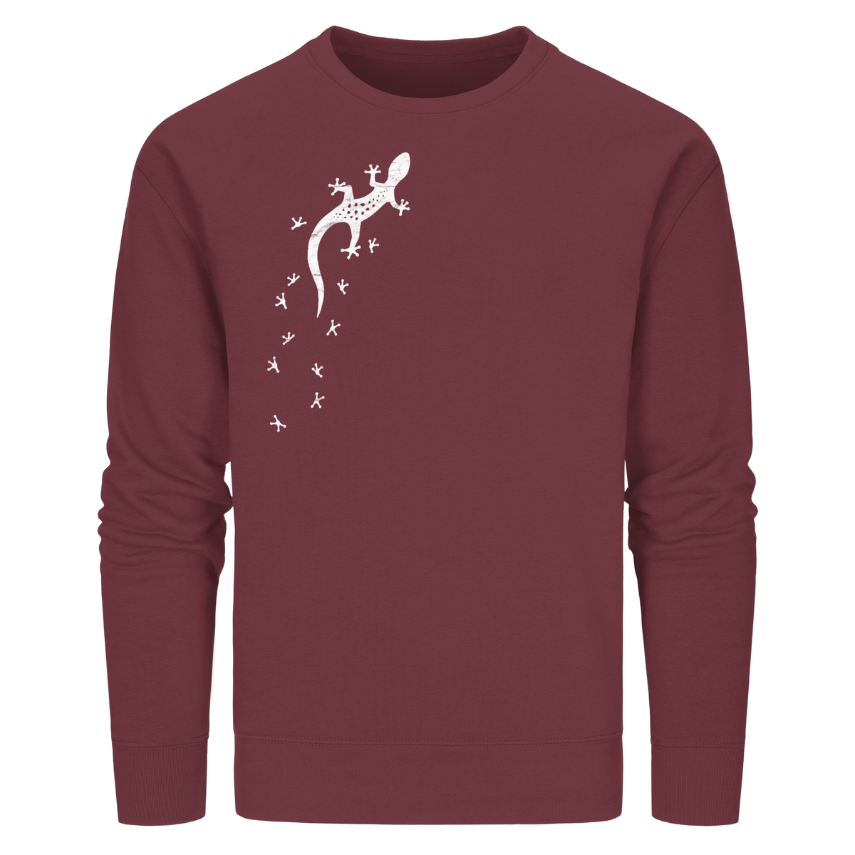 Gecko Eidechse Silhouette hell - Organic Basic Unisex Sweatshirt