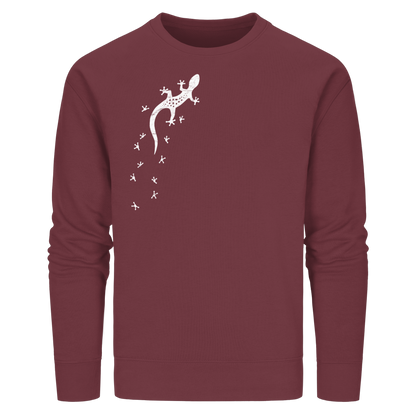 Gecko Eidechse Silhouette hell - Organic Basic Unisex Sweatshirt