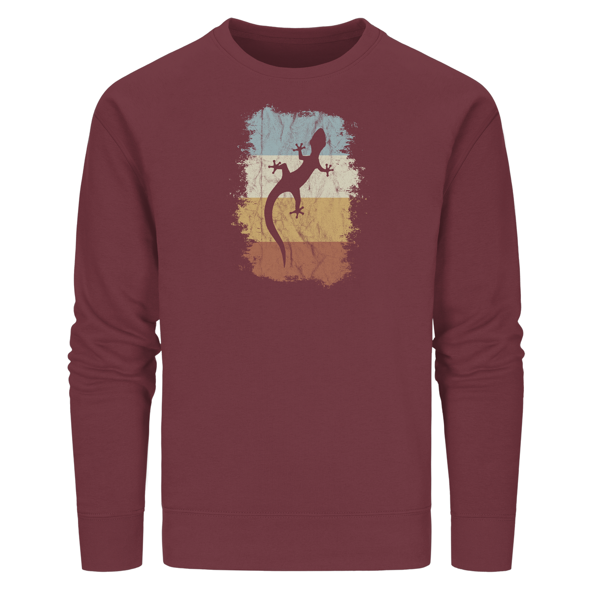 Retro Gecko Salamander Silhouette - Organic Basic Unisex Sweatshirt
