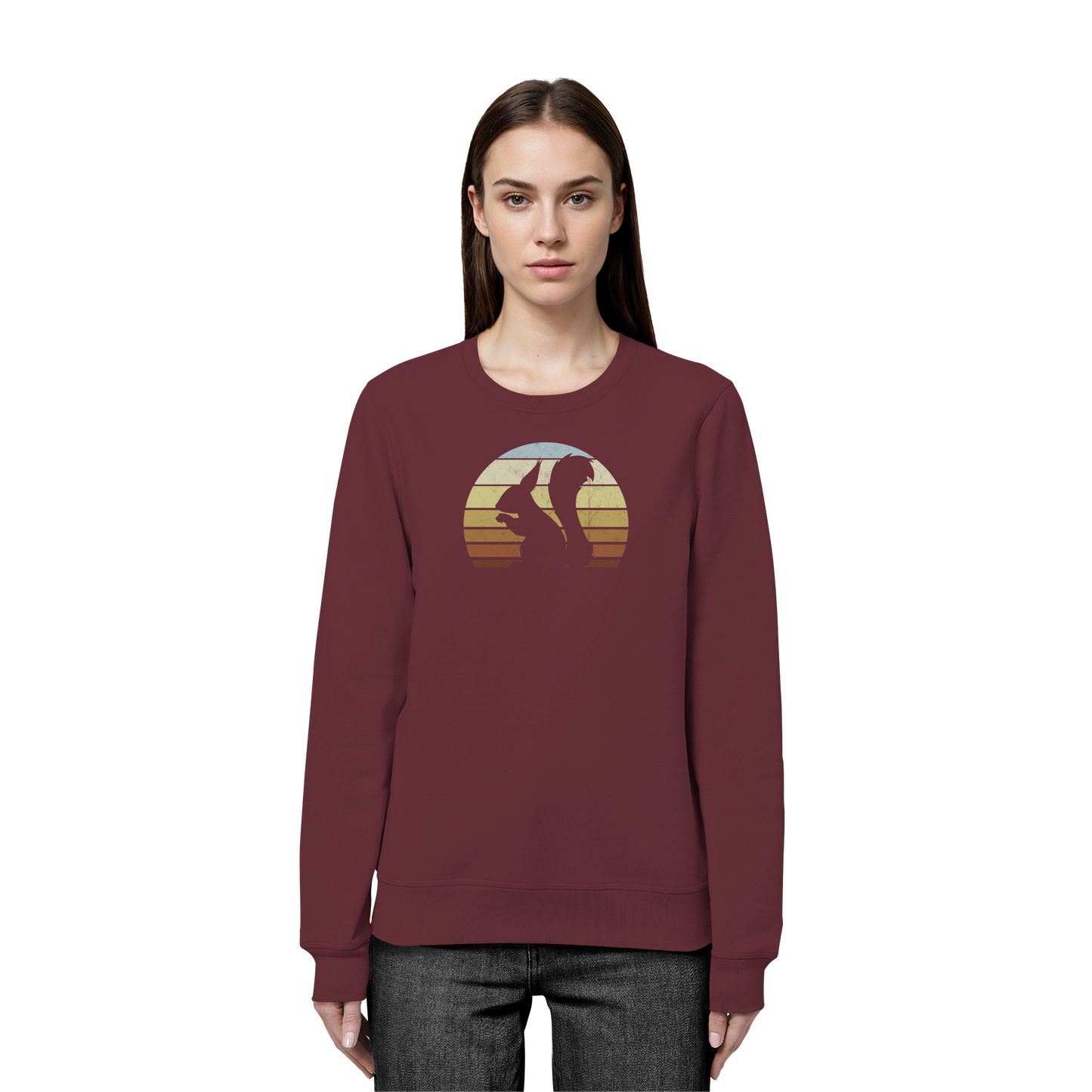 Retro Eichhörnchen Silhouette - Organic Basic Unisex Sweatshirt