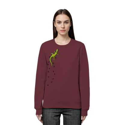 Kletternder Gecko mit Spuren - Organic Basic Unisex Sweatshirt