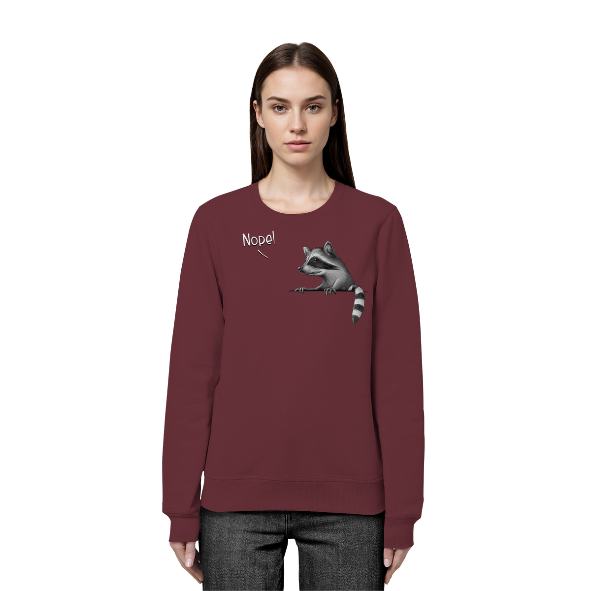 Nope! Frecher verwegener Waschbär - Organic Basic Unisex Sweatshirt