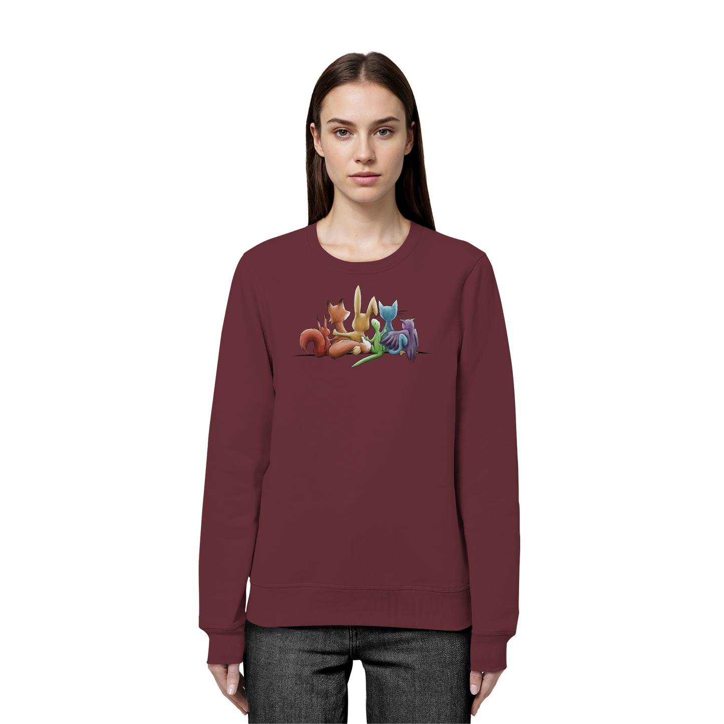 Regenbogen Tiere für Freundschaft, Toleranz und Vielfalt - Organic Basic Unisex Sweatshirt