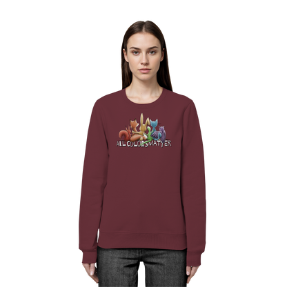 All Colors Matter! Regenbogen Tiere für Vielfalt - Organic Basic Unisex Sweatshirt