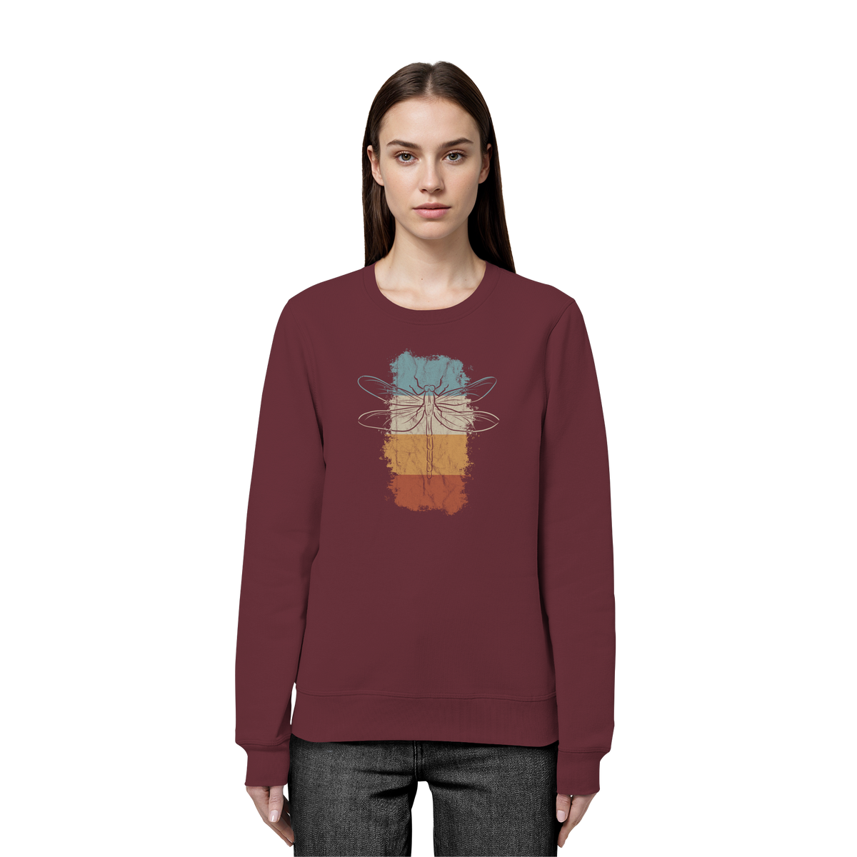 Retro Kunst Libelle | Vintage Dragonfly - Organic Basic Unisex Sweatshirt