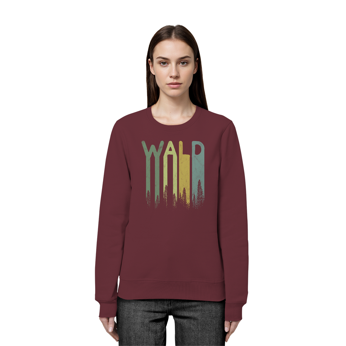 Wald Retro Forst Schriftzug - Organic Basic Unisex Sweatshirt