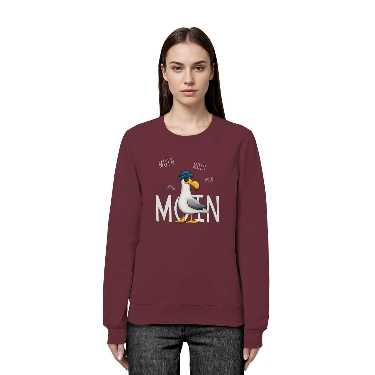 Moin Moin Lässige Hipster Möwe  - Organic Basic Unisex Sweatshirt