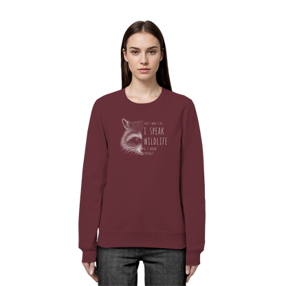 I Speak Wildlife And I Know Waschbär - Organic Basic Unisex Sweatshirt