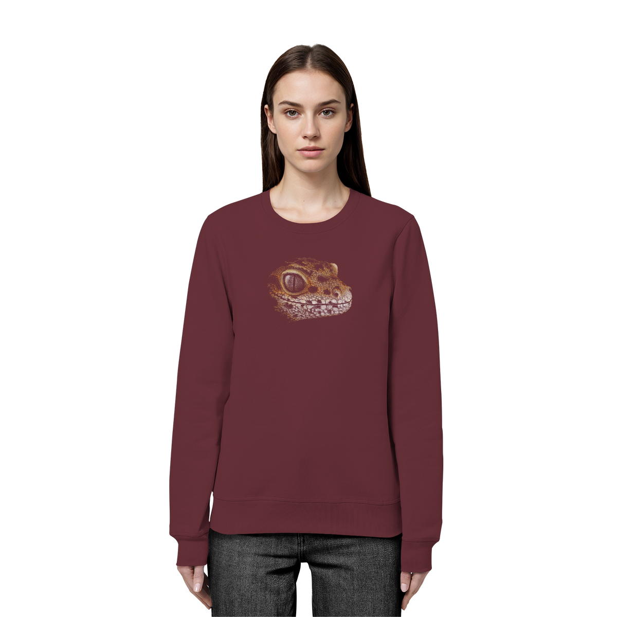 Leopard Gecko Skizze Kritzelkunst - Organic Basic Unisex Sweatshirt