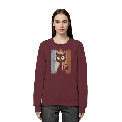 Retro Katze Silhouette - Organic Basic Unisex Sweatshirt