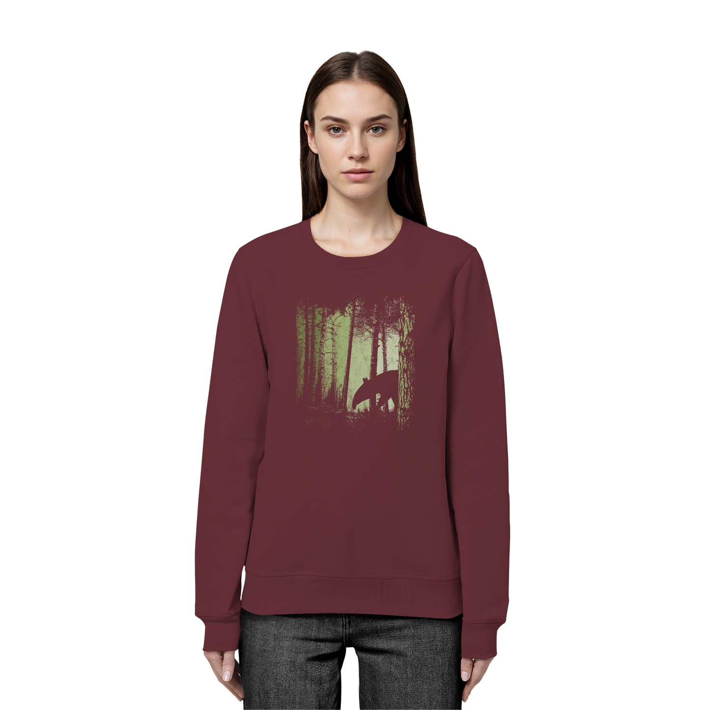 Lässiger Tapir im Zwielicht Wald - Organic Basic Unisex Sweatshirt