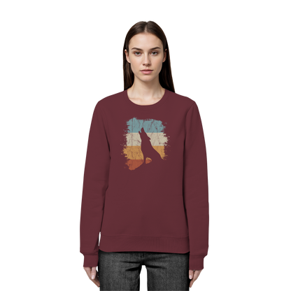 Retro Style lässig heulender Wolf  - Organic Basic Unisex Sweatshirt