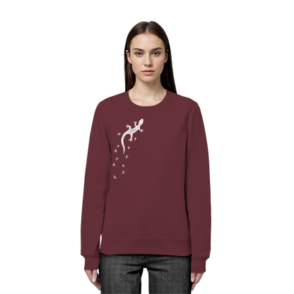 Gecko Eidechse Silhouette hell - Organic Basic Unisex Sweatshirt