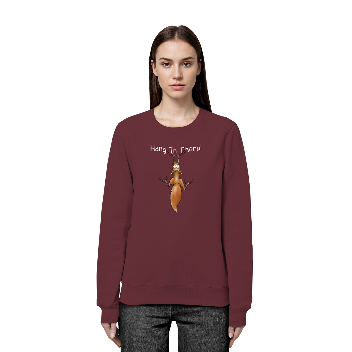 Hang In There | Lässiges Eichhörnchen - Organic Basic Unisex Sweatshirt