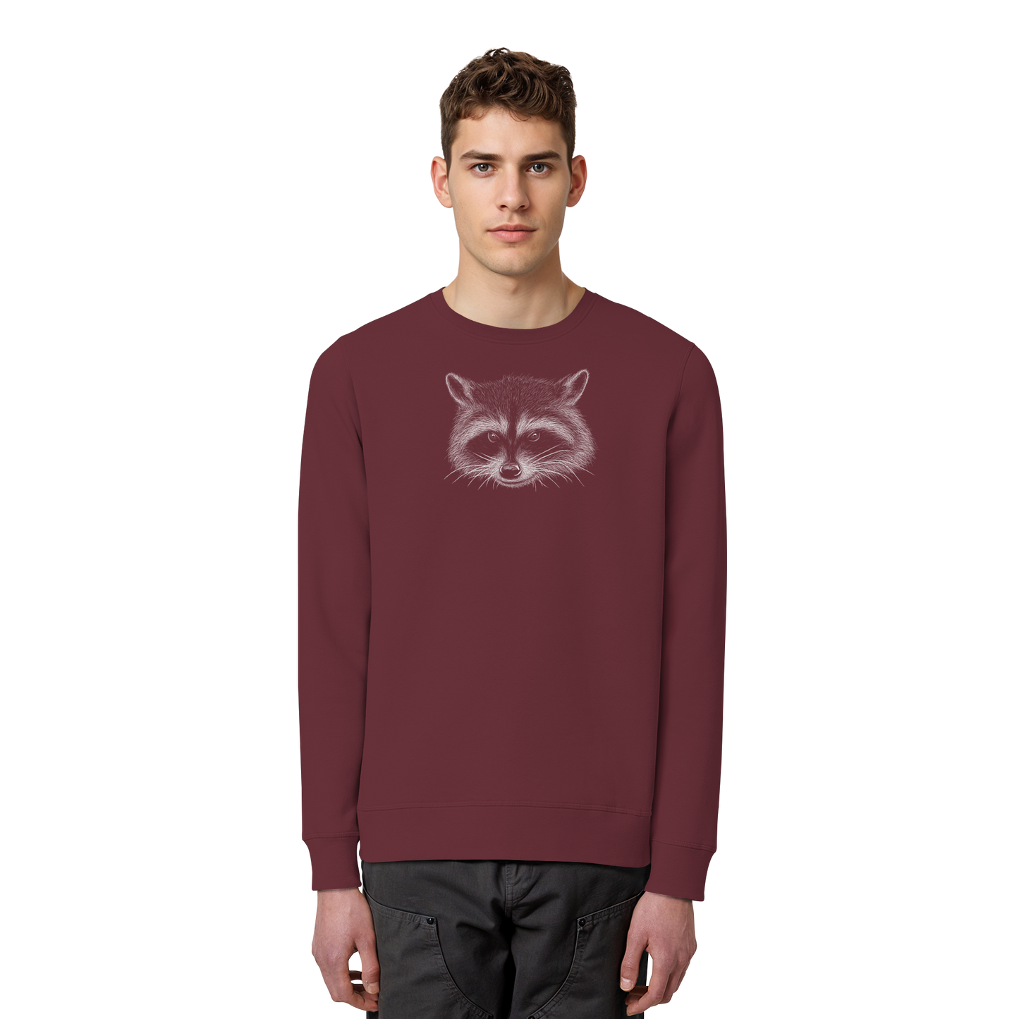 Waschbär Illustration Kritzelkunst - Organic Basic Unisex Sweatshirt