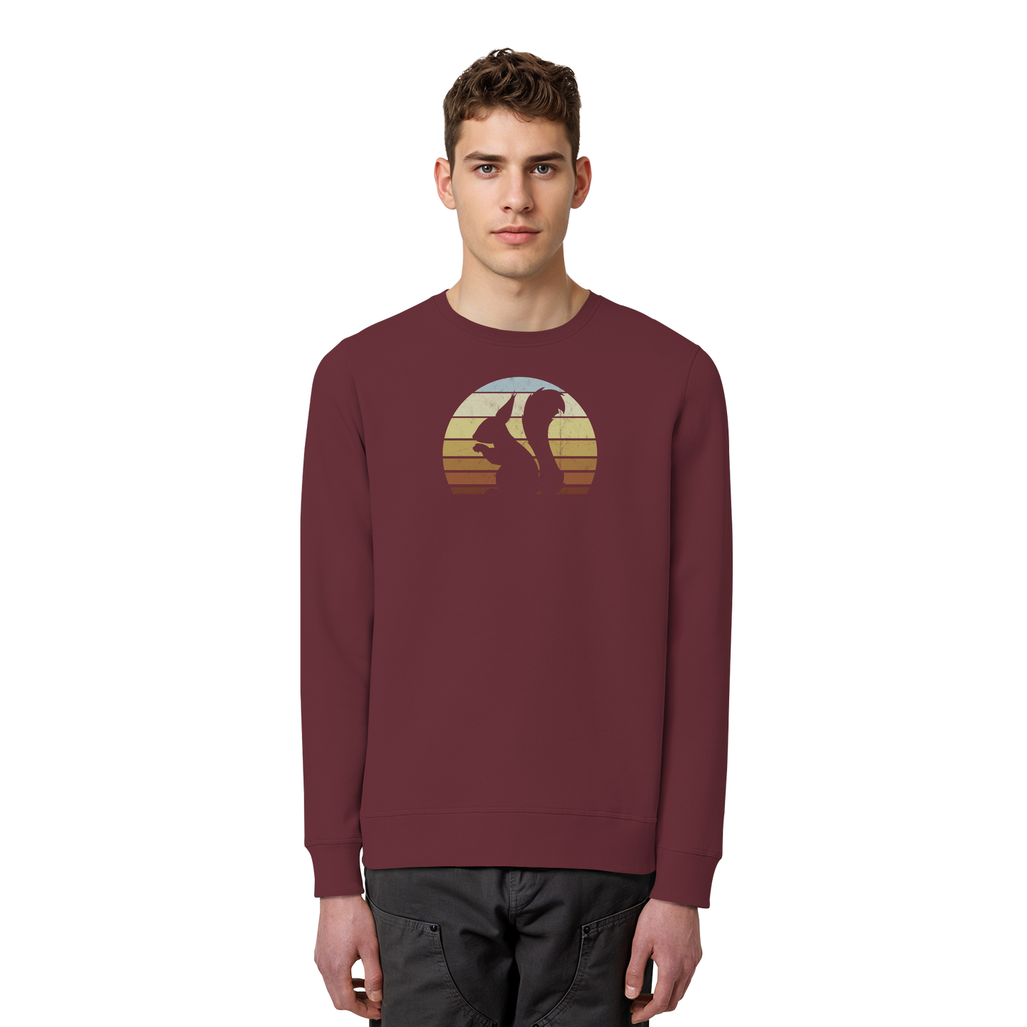 Retro Eichhörnchen Silhouette - Organic Basic Unisex Sweatshirt