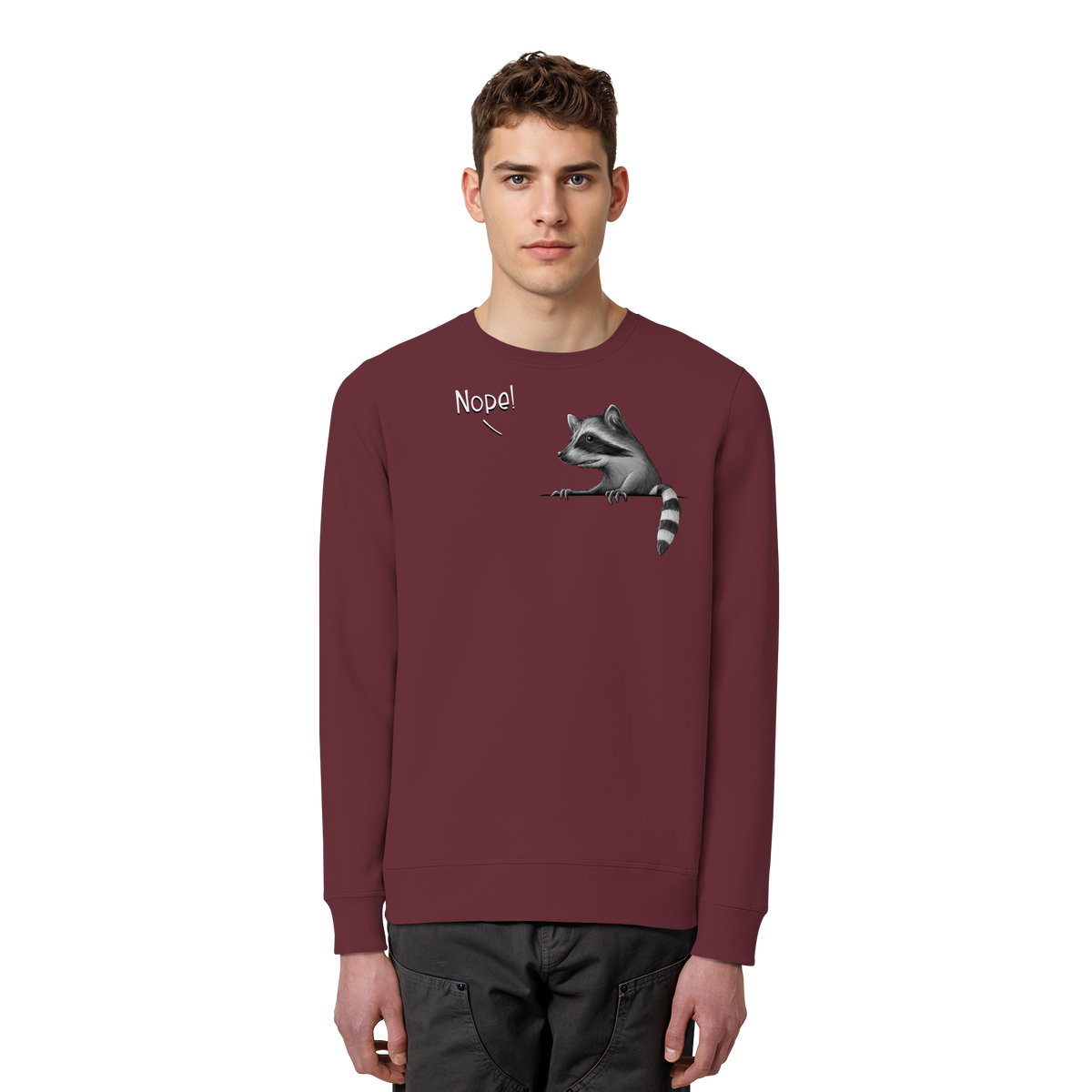 Nope! Frecher verwegener Waschbär - Organic Basic Unisex Sweatshirt