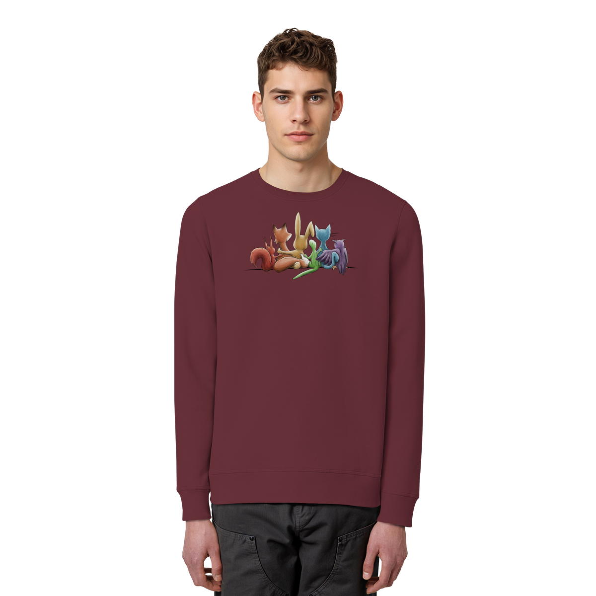 Regenbogen Tiere für Freundschaft, Toleranz und Vielfalt - Organic Basic Unisex Sweatshirt