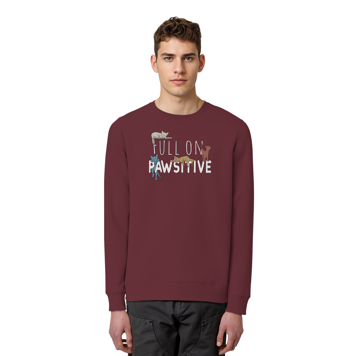 Full On Pawsitive! Gechillte Katzen - Organic Basic Unisex Sweatshirt