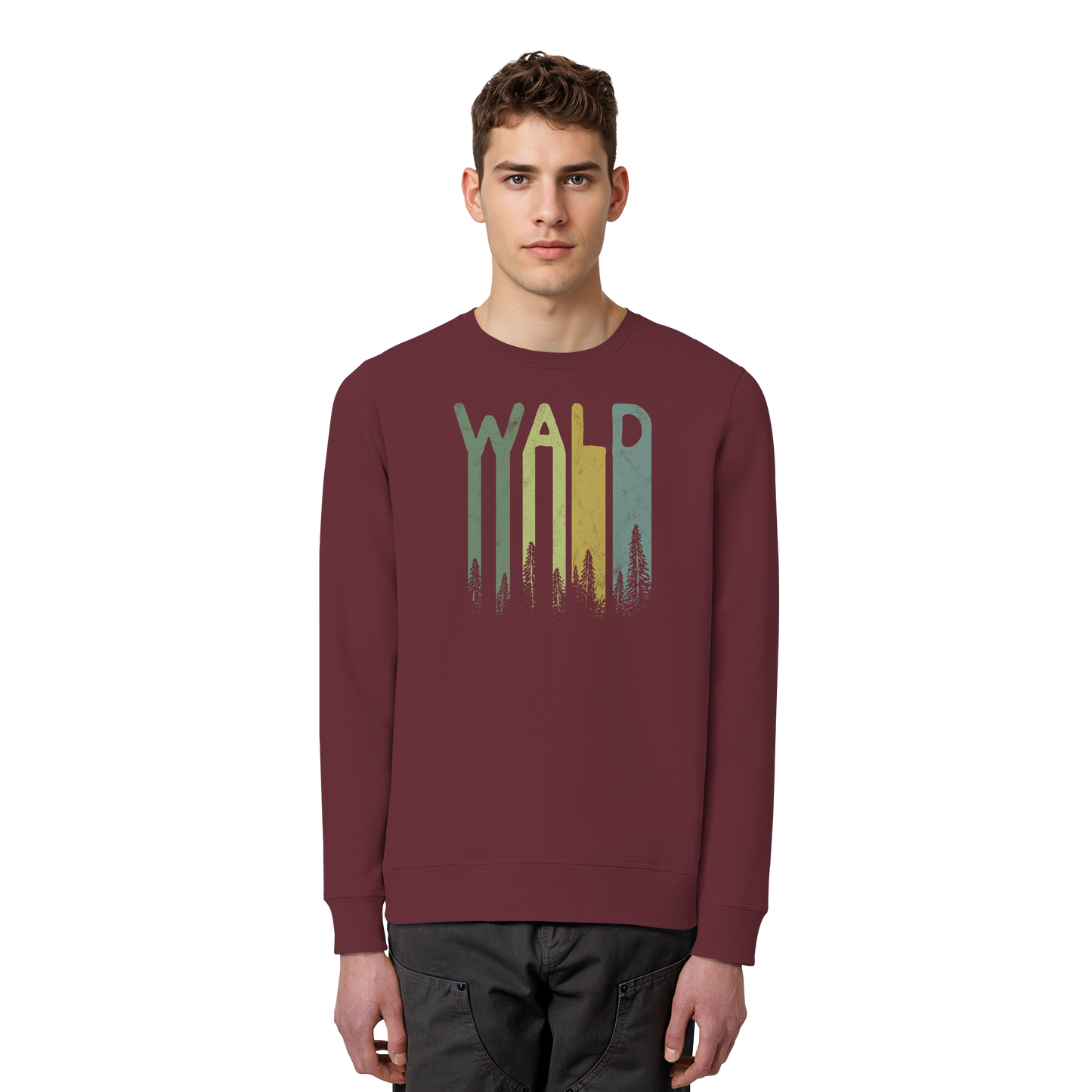 Wald Retro Forst Schriftzug - Organic Basic Unisex Sweatshirt