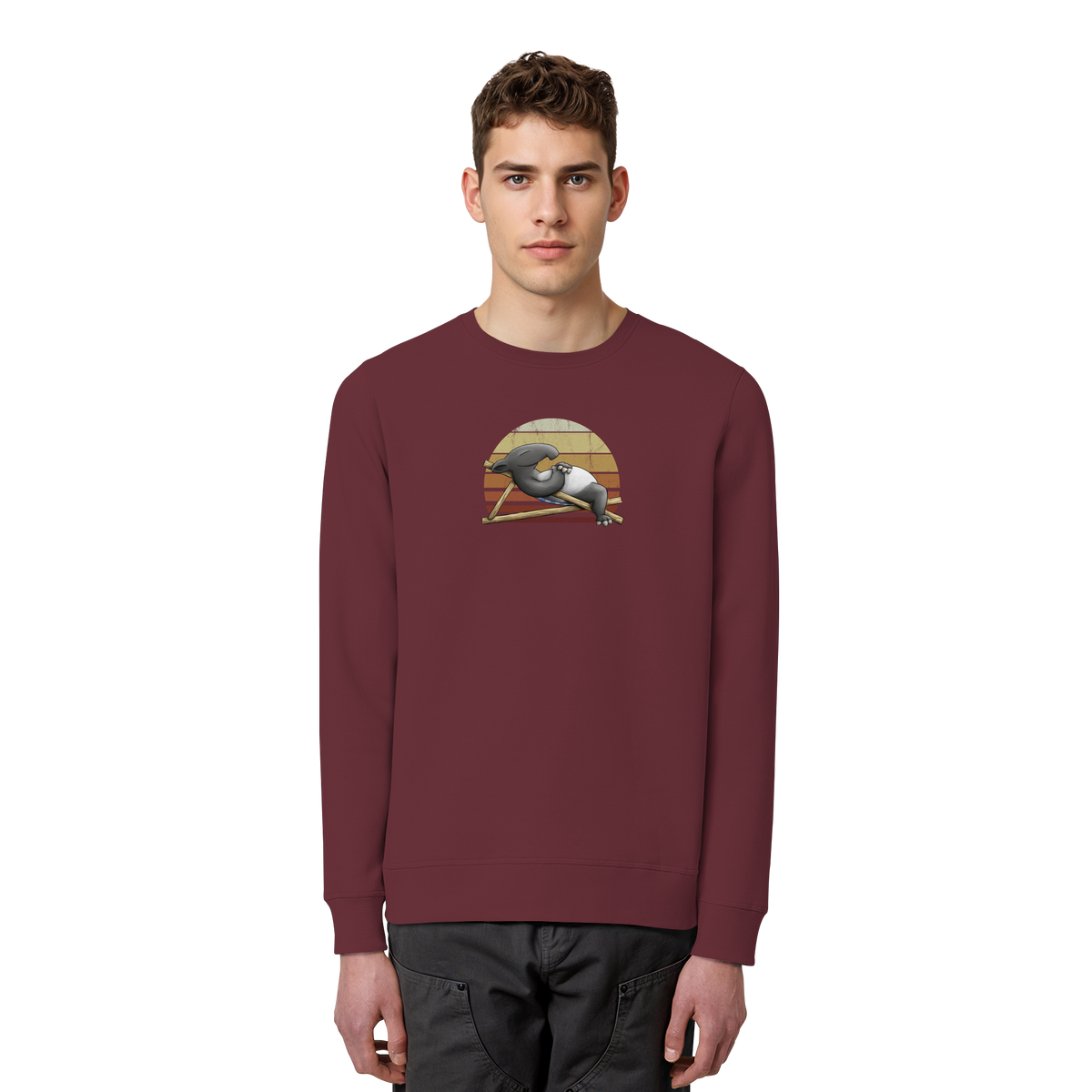 Lässiger Retro Sundown Tapir - Organic Basic Unisex Sweatshirt