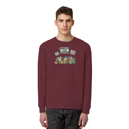 Demo-Katzen gegen Faschismus und für Vielfalt - Organic Basic Unisex Sweatshirt