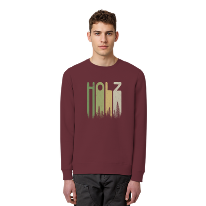 Holz Retro Wald Schriftzug - Organic Basic Unisex Sweatshirt