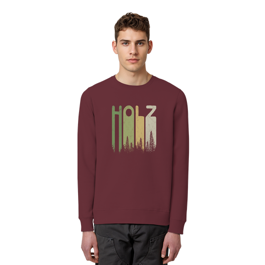 Holz Retro Wald Schriftzug - Organic Basic Unisex Sweatshirt