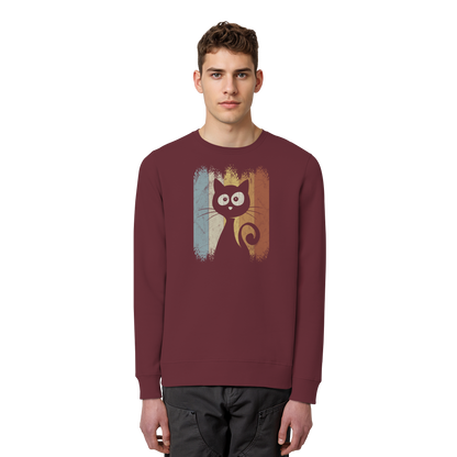 Retro Katze Silhouette - Organic Basic Unisex Sweatshirt