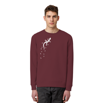 Gecko Eidechse Silhouette hell - Organic Basic Unisex Sweatshirt