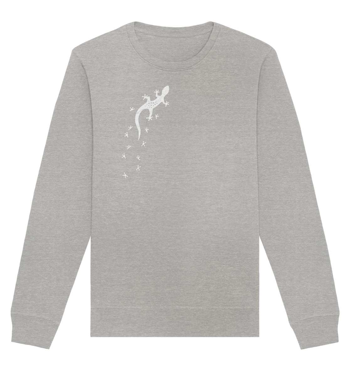 Gecko Eidechse Silhouette hell - Organic Basic Unisex Sweatshirt