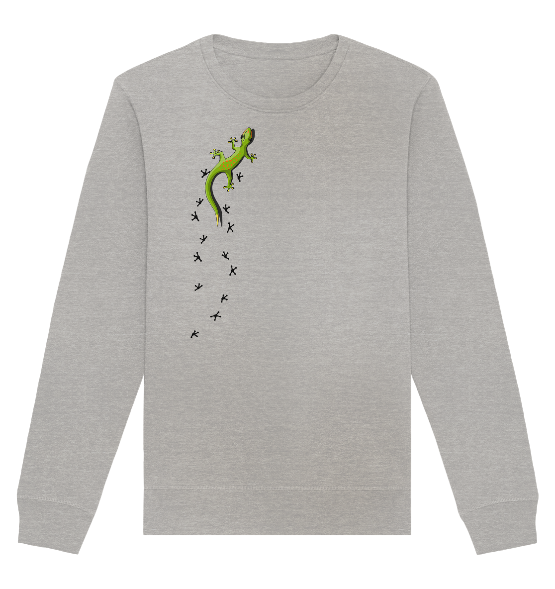 Kletternder Gecko mit Spuren - Organic Basic Unisex Sweatshirt