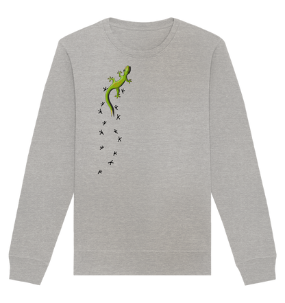 Kletternder Gecko mit Spuren - Organic Basic Unisex Sweatshirt